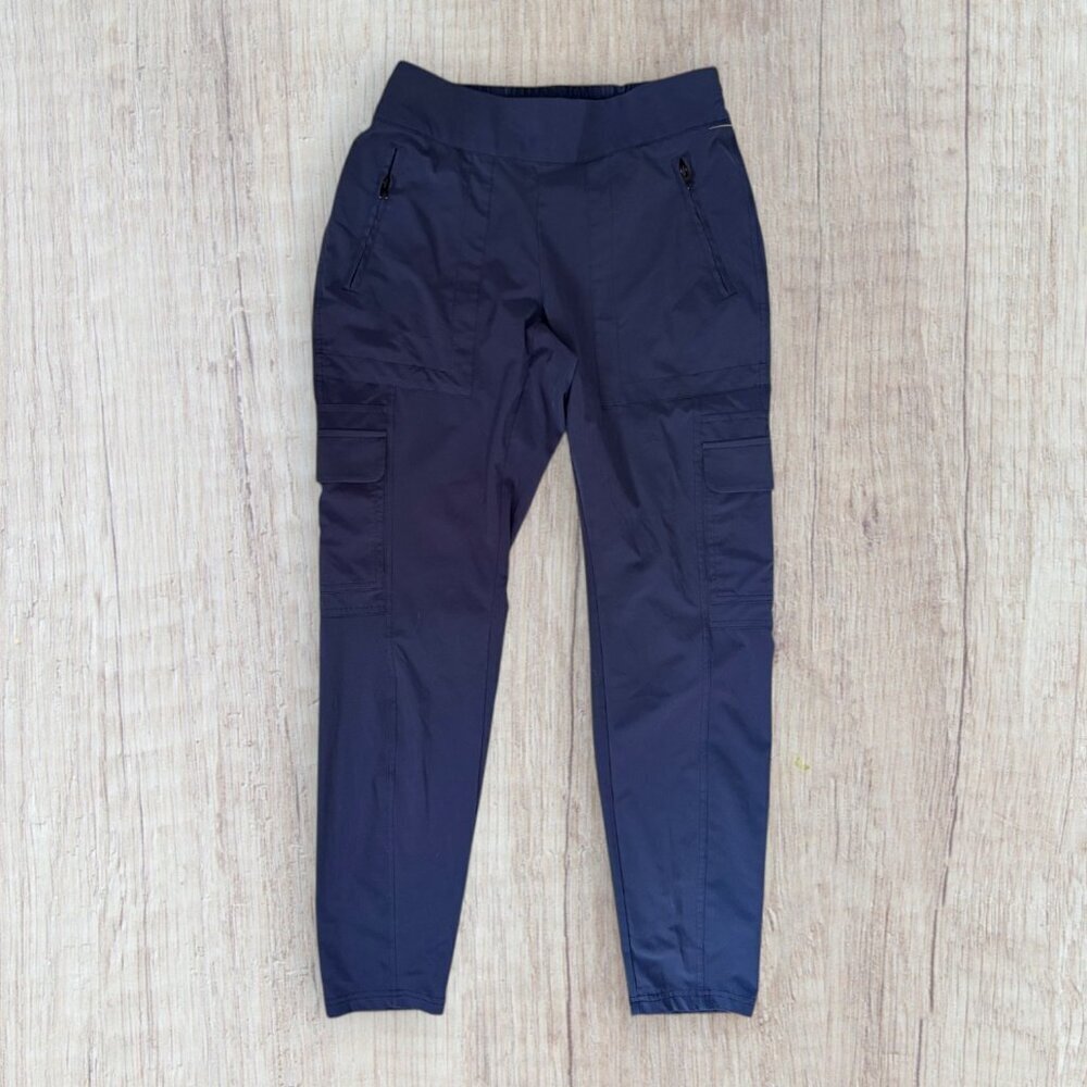 Athleta Trekkie Cargo Jogger Pants Navy Blue Lightweight Hiking Travel Women 2